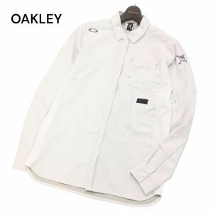 OAKLEY オークリー スカルコレクション 通年 スカル刺繍★ メッシュ切替 長袖 シャツ Sz.M　メンズ ゴルフ　I4T00848_3#C