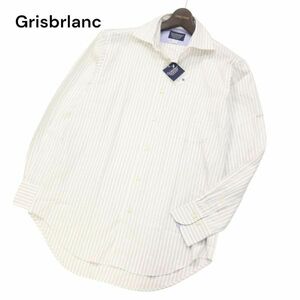 【新品 未使用】 SCHIATTI OKU スキャッティ オーク Grisbrlanc 通年 長袖 ストライプ ドレス シャツ Sz.39-83　メンズ 白　I4T00843_3#C