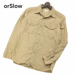 orSlow オアスロウ 通年 コットン ワーク シャツ Sz.2　メンズ 日本製 ベージュ　I4T00842_3#O