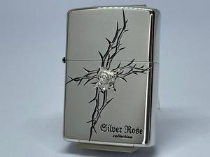 ZIPPO (ジッポー) オイルライター ローズ 純銀メタル クロス 63250298