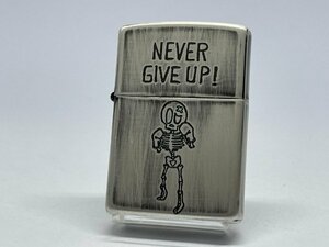 送料無料 ZIPPO[ジッポー]ユーズドフィニッシュスカル NEVER GIVE UP ! (あきらめないで～!)2UDS-GIVEUP