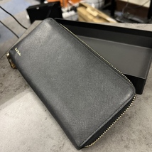 1000円スタート【中古】Paul Smith ポールスミス ブランド ブラック 長財布 本革 ラウンドファスナー_画像10