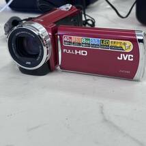 1000円スタート【中古】JVC EVERIO GZ-E225-R FULL HD RED デジタルビデオカメラ_画像1