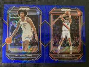 2022-23 Panini prizm shaedon sharpe jaylin williams blue wave RC 2枚セット　アジア限定パラレルルーキーカード　NBAカード　初期傷