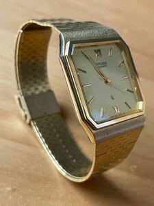 錬R#172 腕時計 CITIZEN QUARTZ 1230-215141TA 2020495 シチズン メンズ腕時計 クオーツ 金時計 日本製 人気のゴールドカラー スクエア