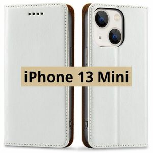 iPhone 13 mini ケース 手帳型 携帯カバー スマホケース ホワイト シンプル カード収納