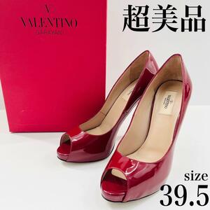 VALENTINO GARAVANI ヴァレンティノ ガラヴァーニ パンプス ヒール スタッズ パテントレザー エナメル 赤 ほぼ新品 未使用 美品 レディース