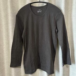 無印良品 あったか綿 厚手 Uネック 八分袖Tシャツ