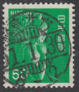 (C007)50円緑弥勒　発行月櫛型印