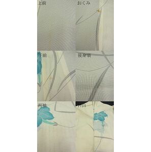 平和屋川間店■夏物 小紋 絽 百合 洗える着物 n-kg3074の画像8