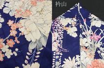 平和屋野田店■上質な小紋　牡丹花文　金彩　逸品　n-yc6561_画像5