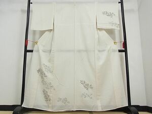 平和屋川間店■夏物　訪問着　絽　草花文　着丈160.5cm　裄丈64cm　正絹　逸品　A-ck3603