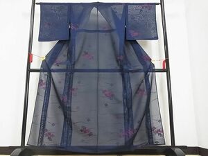 平和屋川間店■夏物　小紋　紗　芝花文　着丈159cm　裄丈62.5cm　正絹　逸品　未使用　A-ck3612