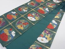 平和屋川間店■六通柄袋帯　天井草花文　金糸　引箔　逸品　du1650_画像6