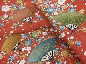 平和屋川間店■上質な小紋　舞扇枝梅文　金彩　逸品　du0680