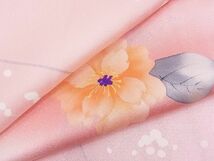 平和屋川間店■上質な小紋　手描き　舞花文　暈し染　逸品　ob2757_画像1