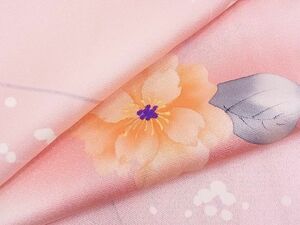 平和屋川間店■上質な小紋　手描き　舞花文　暈し染　逸品　ob2757