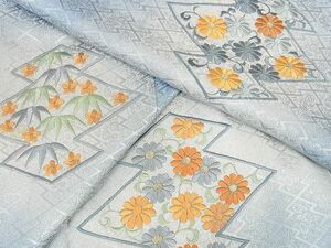 平和屋川間店■訪問着　総刺繍　松皮菱花文　暈し染め　金糸　着丈152cm　裄丈64cm　正絹　逸品　A-ck1510