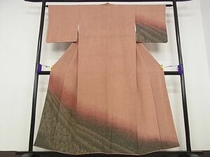 平和屋川間店■訪問着　樹林文　御召縮緬　暈し染め　着丈155cm　裄丈61.5cm　正絹　逸品　B-ey3098