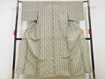 平和屋川間店■夏物　小紋　幾何学文様　着丈148cm　裄丈61.5cm　A-ck2247_画像2