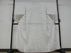 平和屋川間店■夏物　小紋　絽　枝橘文　着丈159.5cm　裄丈66.5cm　洗える着物　B-wt8664