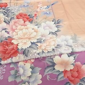 平和屋川間店■豪華振袖 花鳥文 暈し染め 着丈149.5cm 裄丈65cm 正絹 逸品 A-ck5055の画像5