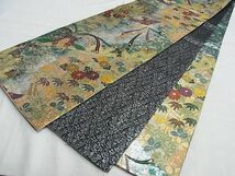 平和屋野田店■佐賀錦　六通柄袋帯　唐織　菊花鳳凰文　金銀糸　逸品　n-te1625_画像6