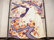 平和屋-こころ店■訪問着　駒刺繍　絞り　流水花文　金彩　着丈157cm　裄丈62.5cm　正絹　逸品　A-wj5206_画像1