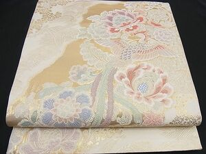 平和屋野田店■六通柄袋帯　唐織　麗来盛栄文　本金箔　逸品　n-gt2010