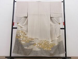 平和屋野田店■豪華色留袖　松竹梅　流水草花文　暈し染め　金彩　逸品　n-hj8775