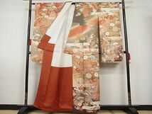 平和屋-こころ店■豪華振袖　駒刺繍　花鳥霞文　暈し染め　金彩　着丈156.5cm　裄丈63cm　正絹　逸品　A-br7946_画像2