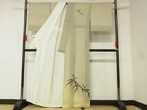 平和屋-こころ店■訪問着　紗袷　手描き　笹　金彩　着丈161cm　裄丈67cm　正絹　逸品　A-ck8290_画像2