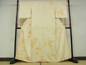 平和屋-こころ店■訪問着　枝花文　着丈161.5cm　裄丈64cm　正絹　逸品　B-zg9291