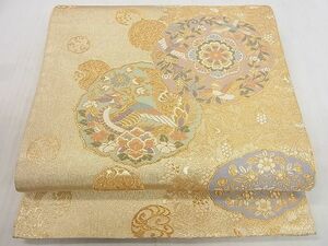 平和屋2■六通柄袋帯　香貴錦　正倉院狩猟花鳥文　金糸　逸品　du4570