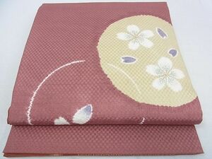 平和屋2■両面太鼓柄袋帯　絞り　舞桜　金彩　逸品　1wb1513