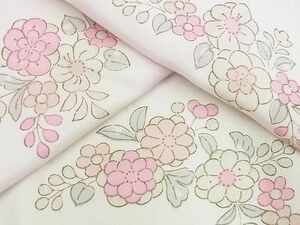 平和屋2■上質な長襦袢　袷　草花文　暈し染め　逸品　mz4596