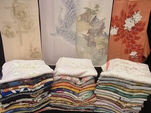 平和屋■1円 訪問着 まとめて 50点 鶴 孔雀 人物 花柄 手描き 刺繍 金銀彩 など 着用可能多数 未使用品あり 全て正絹 sw601