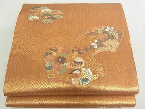 平和屋2■六通柄袋帯　唐織　地紙花鳥文　逸品　rt3679