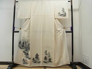 平和屋1■訪問着　手描き　樹林風景文　暈し染め　逸品　1yc3753