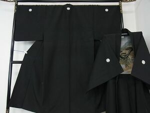 平和屋2■男性　黒紋付　羽織セット　逸品　1ps4407