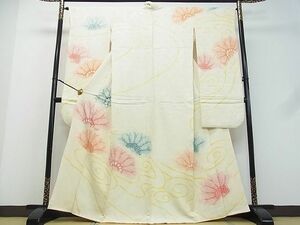 平和屋2■名門　藤娘きぬたや・総絞り　振袖　流水花文　暈し染め　逸品　ox5674