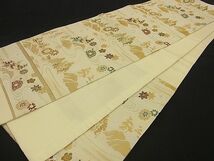 平和屋川間店■六通柄京袋帯　流水菊花文　金糸　逸品　未使用　n-by2646_画像6