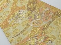 平和屋-こころ店■六通柄袋帯　唐織　花鼓文　金銀糸　正絹　逸品　A-og1537_画像2