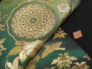 平和屋-こころ店■豪華黒留袖　作家物　花鳥文　暈し染　金銀彩　着丈162.5cm　裄丈68.5cm　正絹　逸品　1B-wt2203