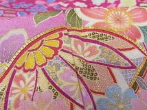 平和屋-こころ店■豪華振袖　駒刺繍　辻が花　花毬文　暈し染め　金彩　金通し地　着丈171cm　裄丈67cm　正絹　逸品　AAAC5127np_画像6