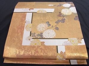 平和屋川間店■六通太鼓柄袋帯　唐織　雅遊粋花文　引箔　正絹　逸品　未使用　A-az4722