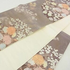 平和屋川間店■六通柄袋帯 唐織 草花文 銀糸 逸品 sf1676の画像6