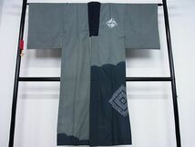 平和屋川間店■男性　長襦袢　袷　絞り　菱文　正絹　逸品　B-ph7072_画像1