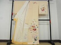 平和屋-こころ店■訪問着　刺繍　飾花文　着丈167cm　裄丈67cm　正絹　逸品　B-wt9932_画像2