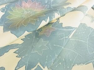 平和屋2■上質な小紋　花唐草文　逸品　az8015